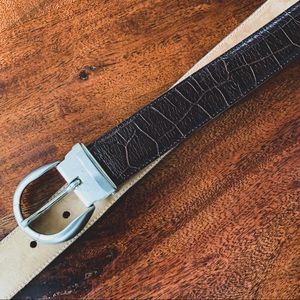 Dark Brown Leather Belt Made in Italy